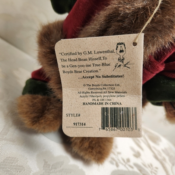 Boyd's Bears Mr Baybeary Plush Holiday Retired Teddy Bear with Tags & Stand - Picture 4 of 12